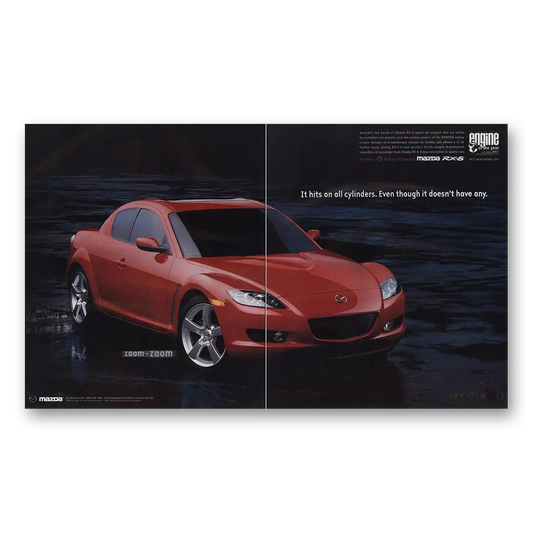 2003 Mazda RX8 Hits On All Cylinders Vintage Magazine Print Ad