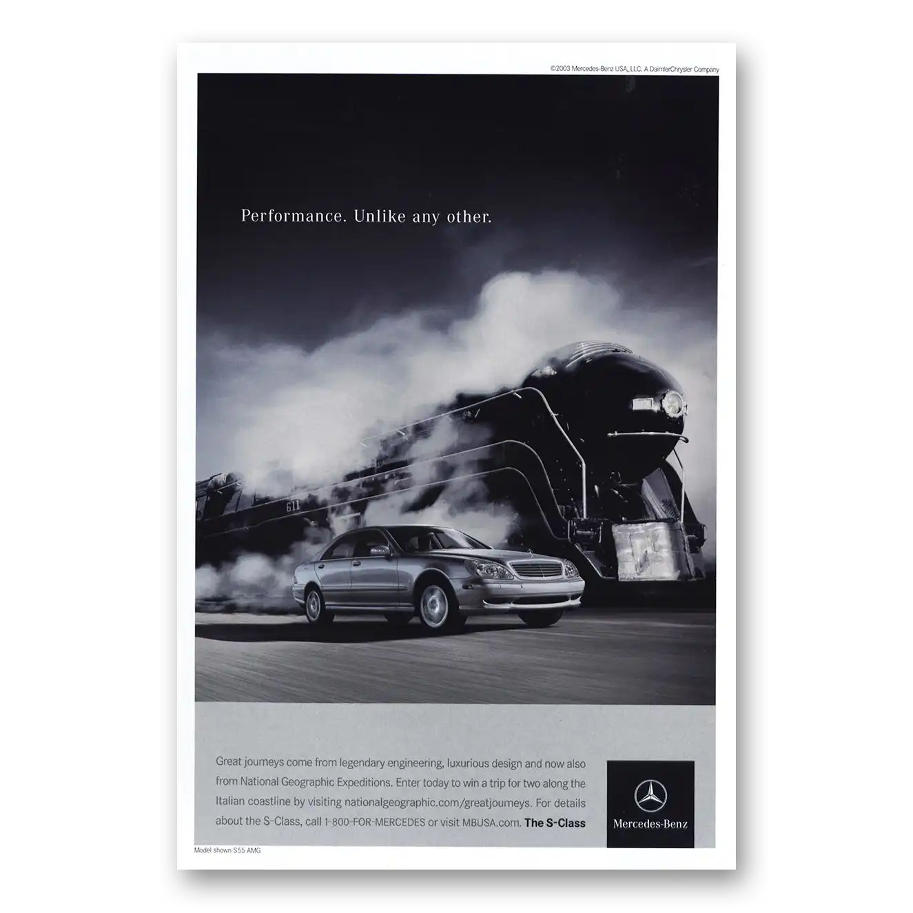 2003 Mercedes Benz Performance Unlike Any Other Train Vintage Magazine Print Ad