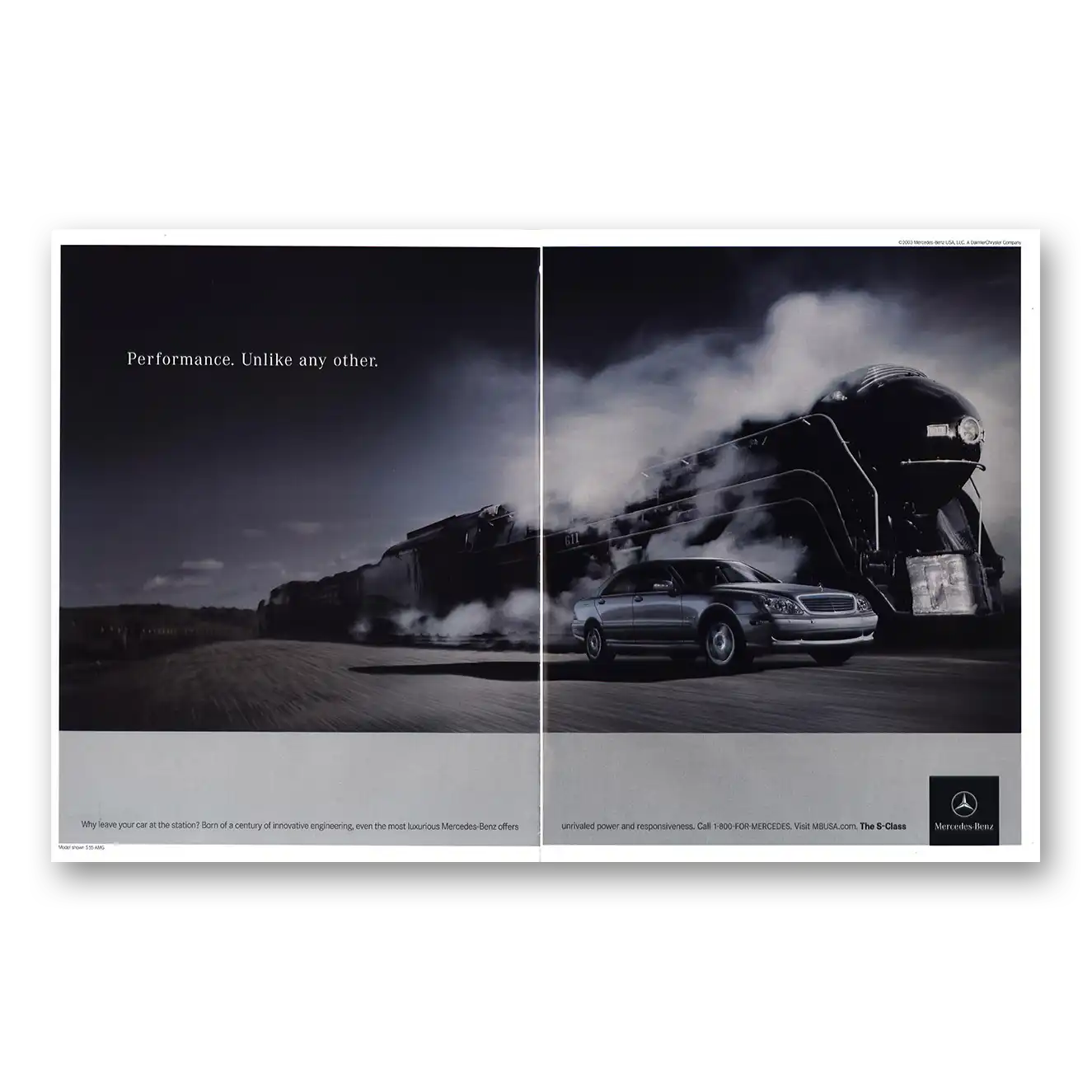 2003 Mercedes Benz Performance Unlike Any Other Vintage Magazine Print Ad