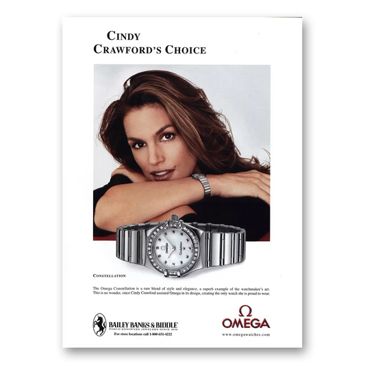 2003 Omega Watch Cindy Crawfords Choice Constellation Vintage Magazine Print Ad