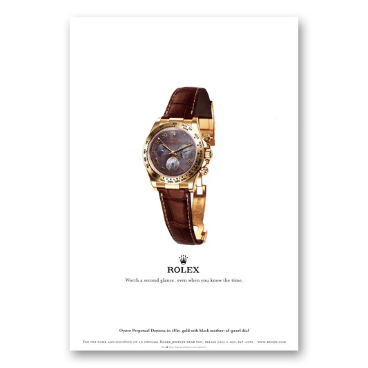 2003 Rolex Oyster Perpetual Daytona Second Glance Vintage Magazine Print Ad