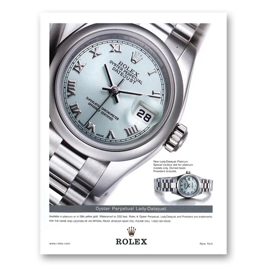 2003 Rolex Lady Datejust Vintage Magazine Print Ad