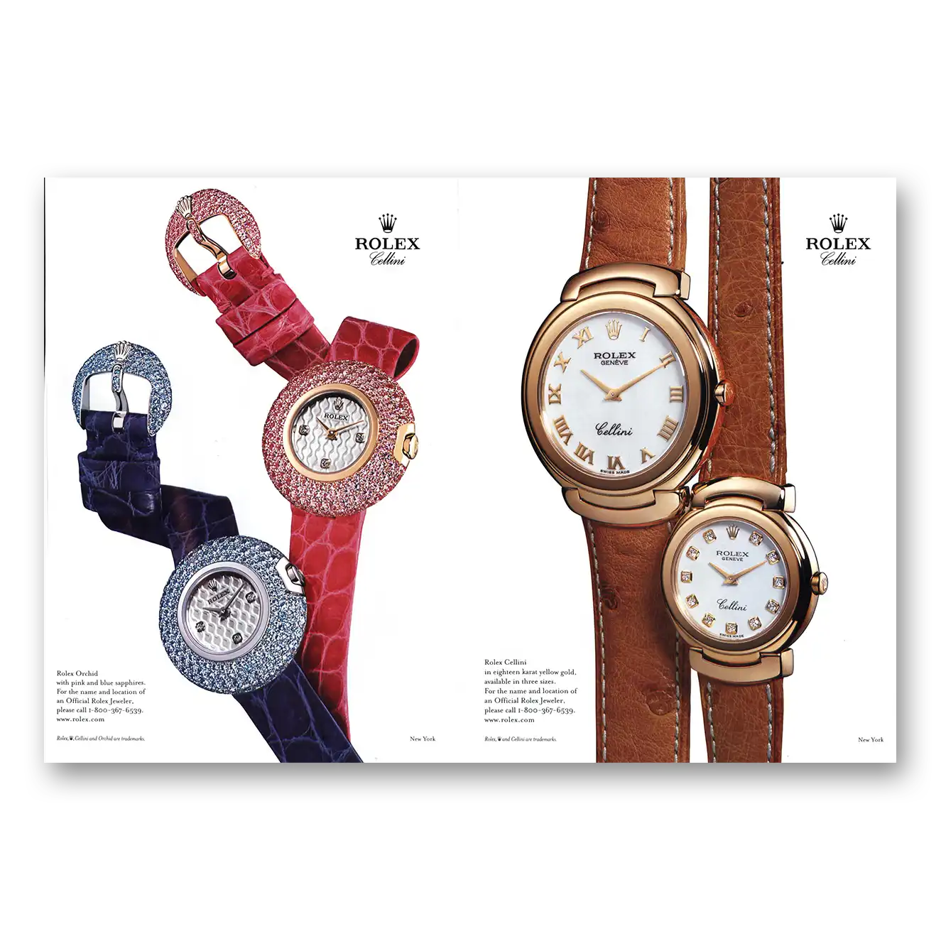 2003 Rolex Orchid Cellini Vintage Magazine Print Ad