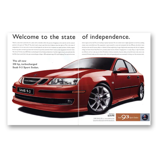 2003 Saab State of Independence Vintage Magazine Print Ad