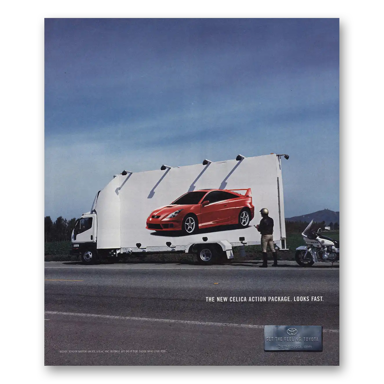 2002 Toyota Celica Action Package Looks Fast Vintage Magazine Print Ad