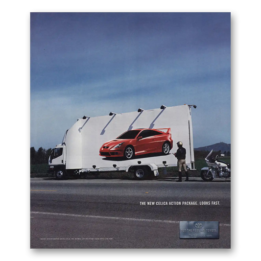 2002 Toyota Celica Action Package Looks Fast Vintage Magazine Print Ad