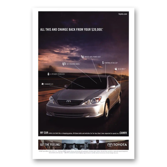 2003 Toyota Camry All This and Change Back Vintage Magazine Print Ad