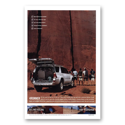 2003 Toyota 4Runner High Density Foam Helmet Vintage Magazine Print Ad