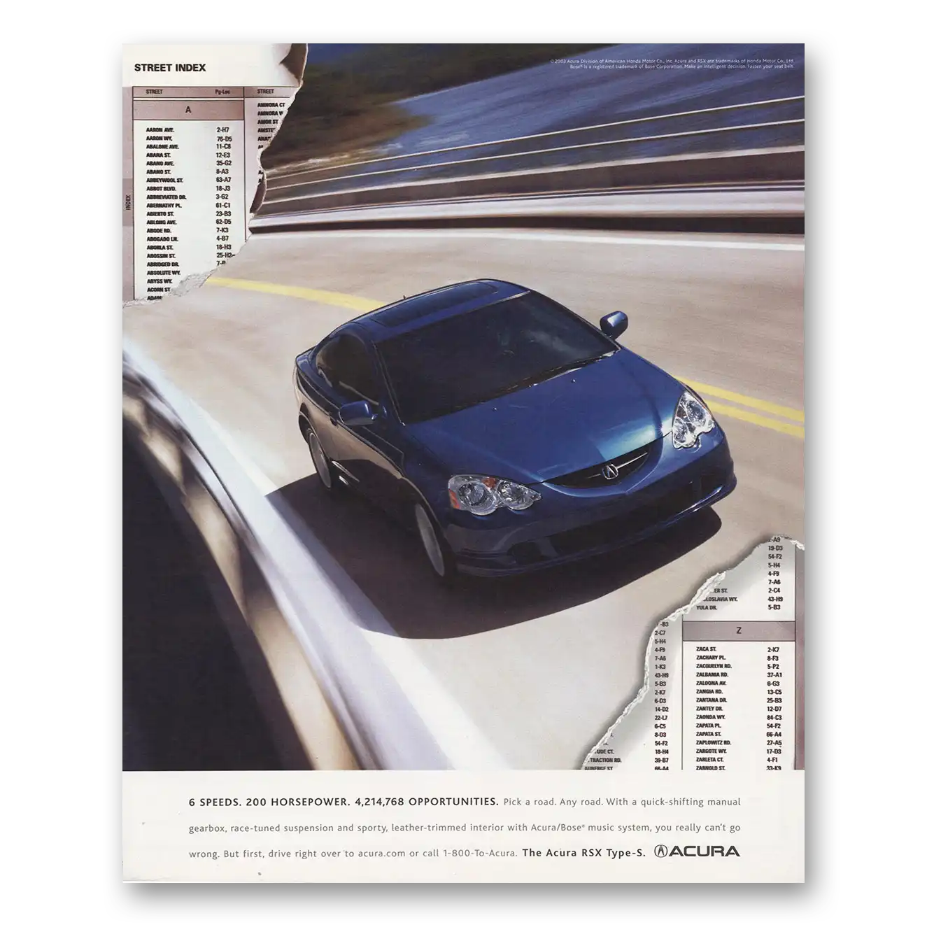 2004 Acura RSX Type S 5 Speeds 200 Horsepower Vintage Magazine Print Ad