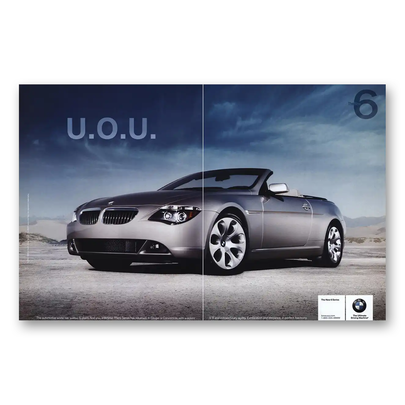 2004 BMW 6 Series Convertible U O U New 6 Vintage Magazine Print Ad