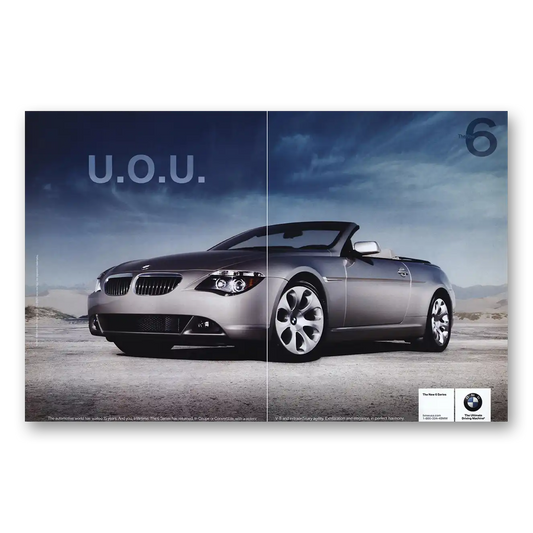 2004 BMW 6 Series Convertible U O U New 6 Vintage Magazine Print Ad