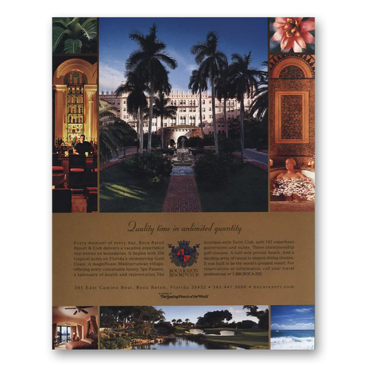 2004 Boca Raton Hotel and Club Quality Time Vintage Magazine Print Ad