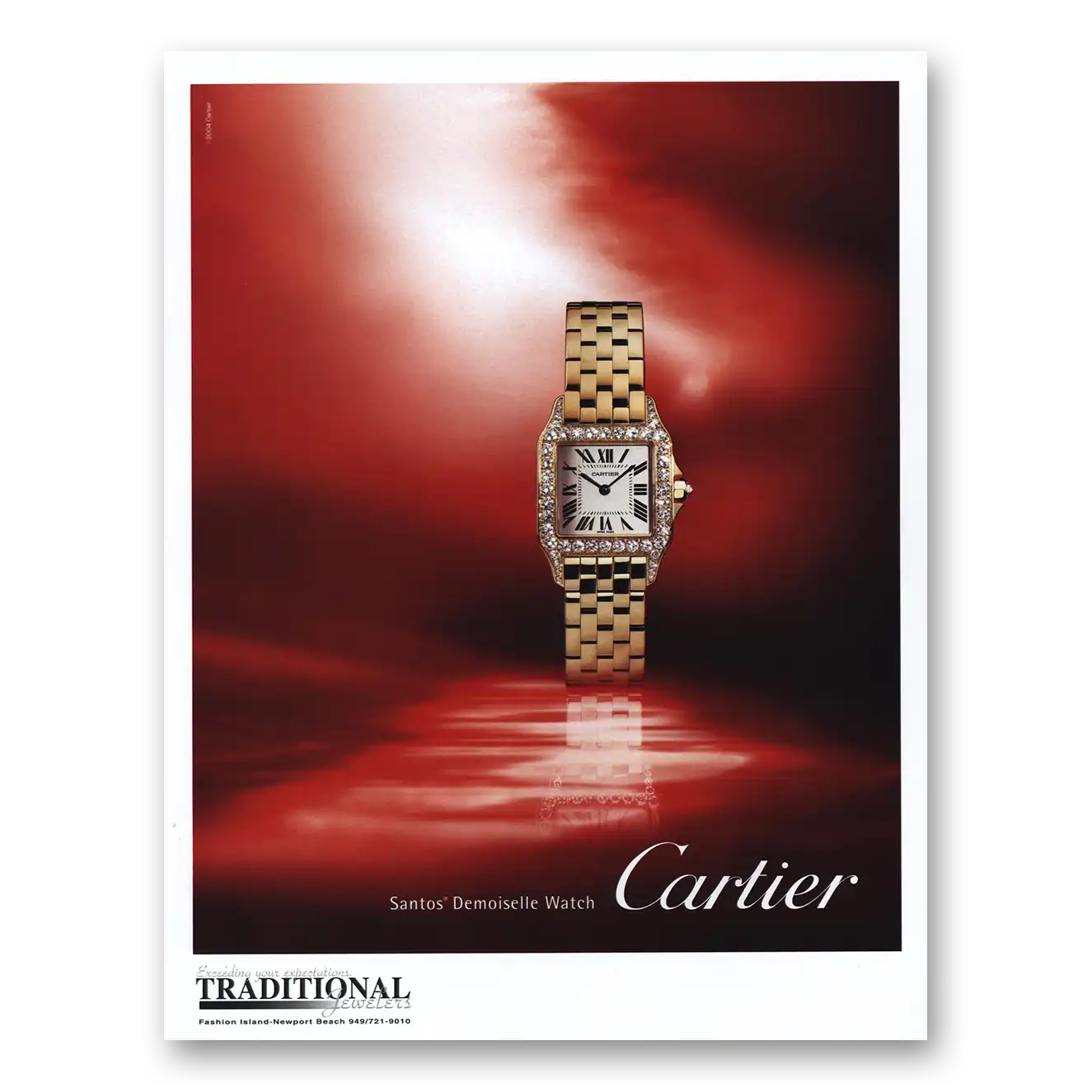 2004 Cartier Watches Santos Demoiselle Watch Vintage Magazine Print Ad