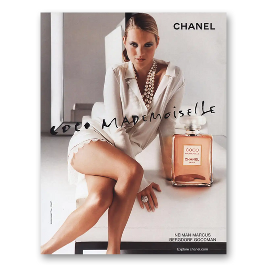 2004 Chanel Coco Perfume Mademoiselle Kate Moss Vintage Magazine Print Ad