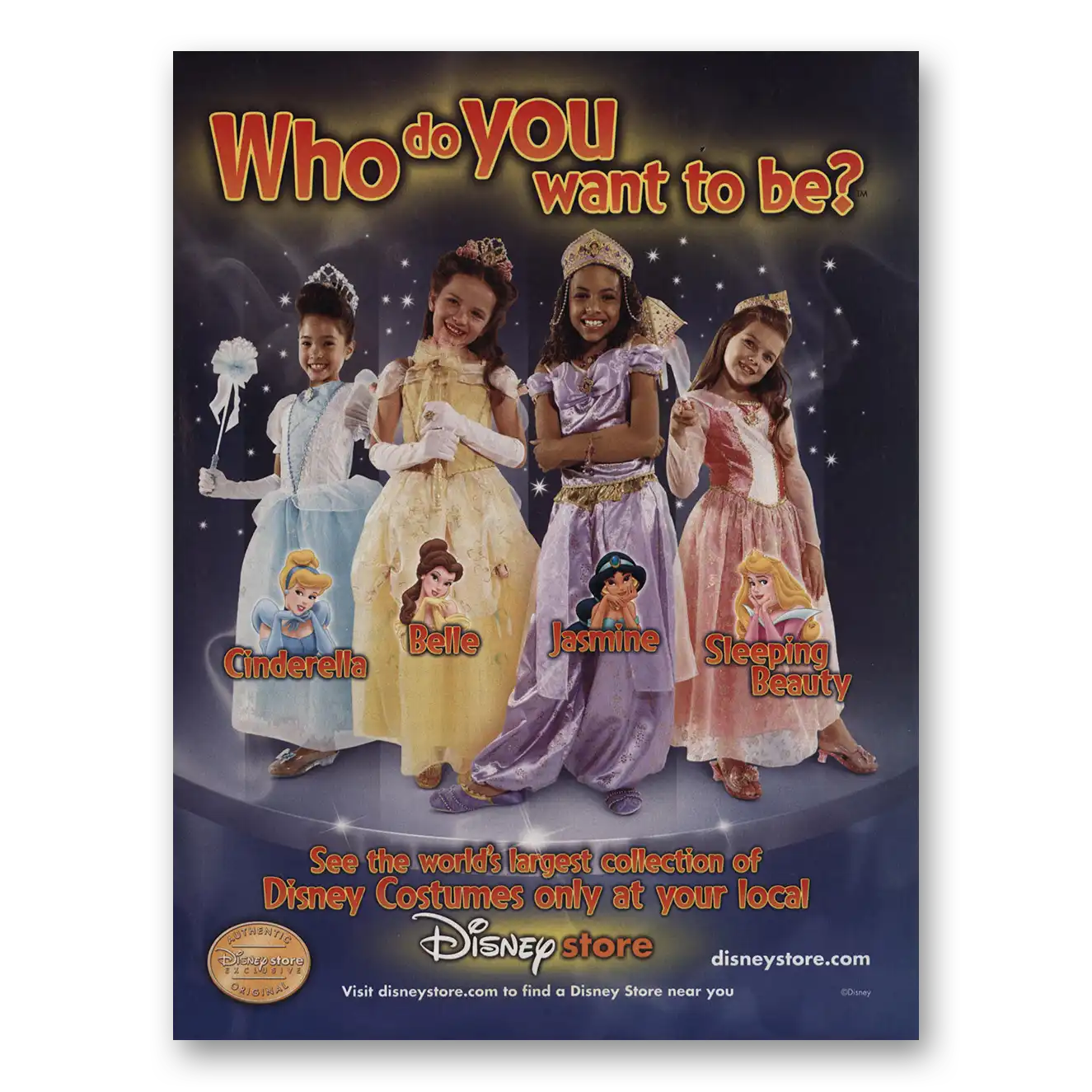 2004 Disney Store Who Do You Want To Be Vintage Magazine Print Ad