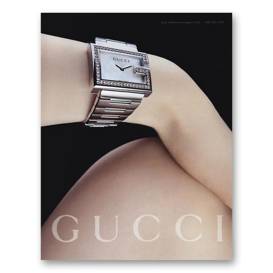 2004 Gucci Watches Silver Diamond Watch Vintage Magazine Print Ad