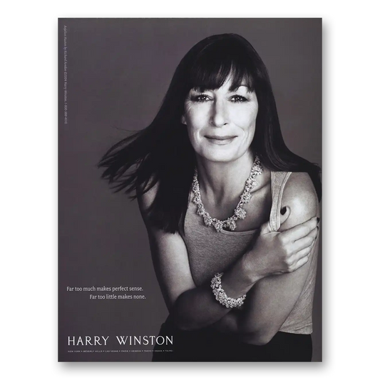 2004 Harry Winston Jewelry Anjelica Huston Avedon Vintage Magazine Print Ad