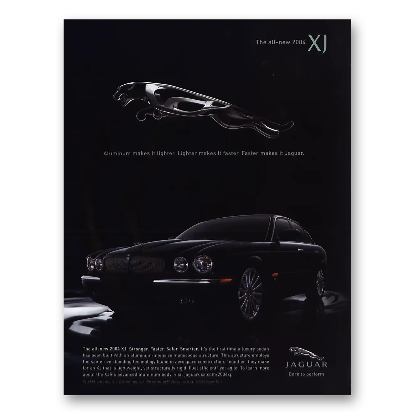 2004 Jaguar Aluminum Makes It Lighter Vintage Magazine Print Ad