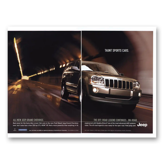 2004 Jeep Grand Cherokee Taunt Sports Cars Vintage Magazine Print Ad