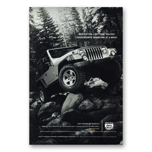 2004 Jeep Wrangler Last Time Goosebumps Vintage Magazine Print Ad