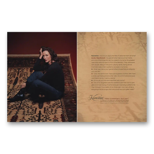 2004 Karastan Rugs Carpets Carpet Andie MacDowell Vintage Magazine Print Ad