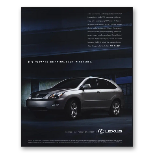 2004 Lexus RX330 Forward Thinking Even In Reverse Vintage Magazine Print Ad