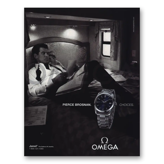 2004 Omega Watch Pierce Brosnan Choices Vintage Magazine Print Ad