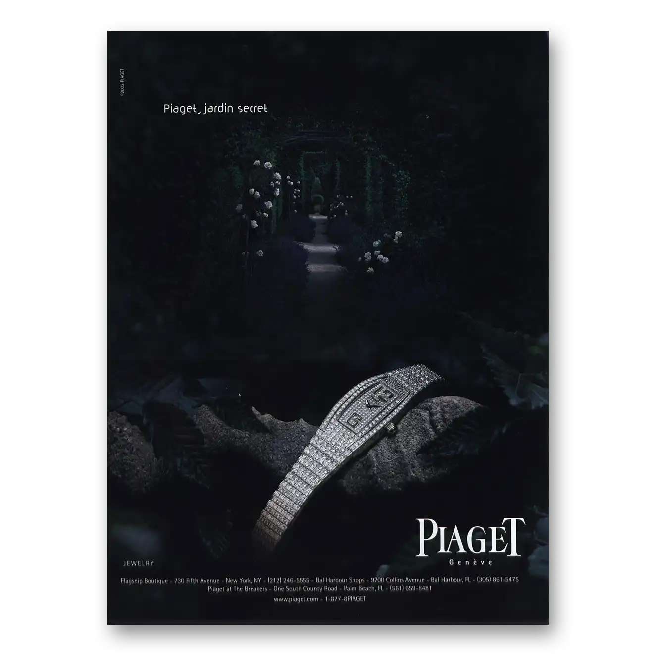 2004 Piaget Watches Jardin Secret Vintage Magazine Print Ad