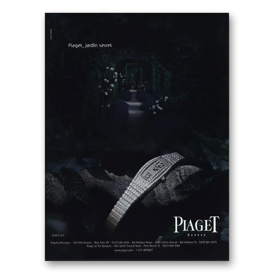 2004 Piaget Watches Jardin Secret Vintage Magazine Print Ad