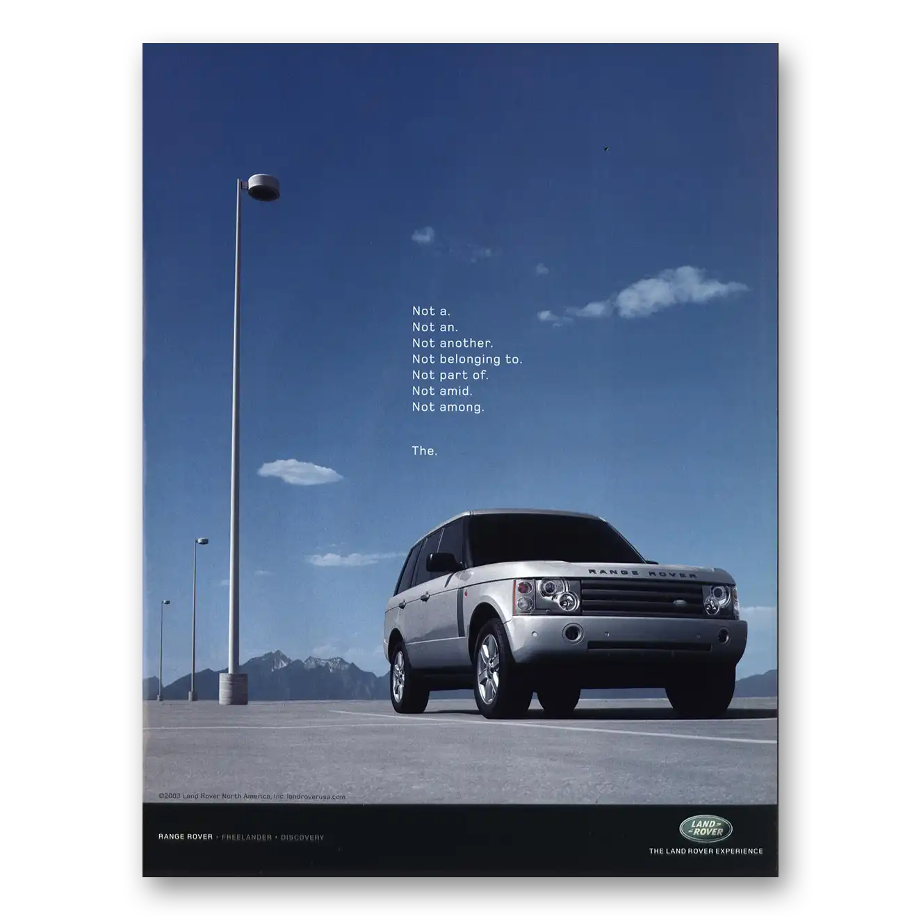 2004 Range Rover Not A Not An Vintage Magazine Print Ad