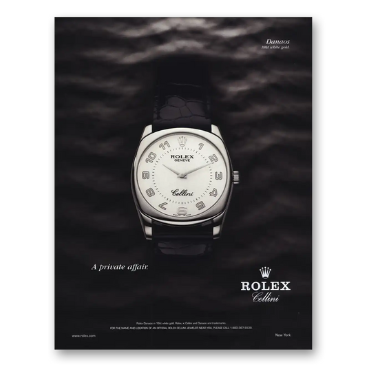 2004 Rolex Private Affair Vintage Magazine Print Ad