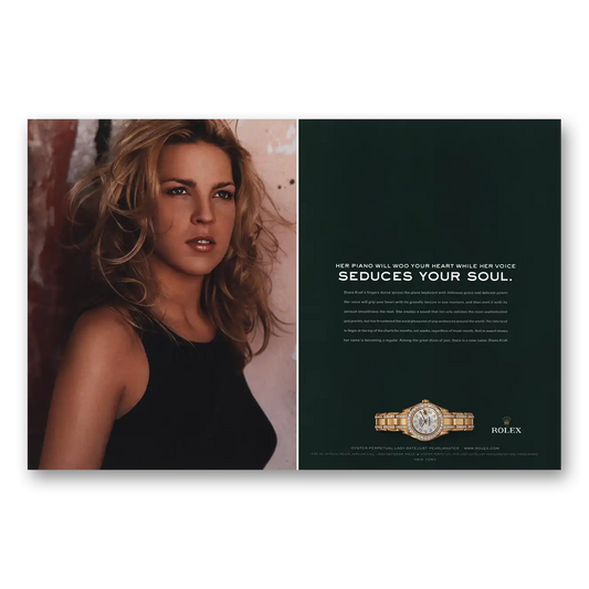 2004 Rolex Diana Krall Piano Will Woo Your Heart Vintage Magazine Print Ad