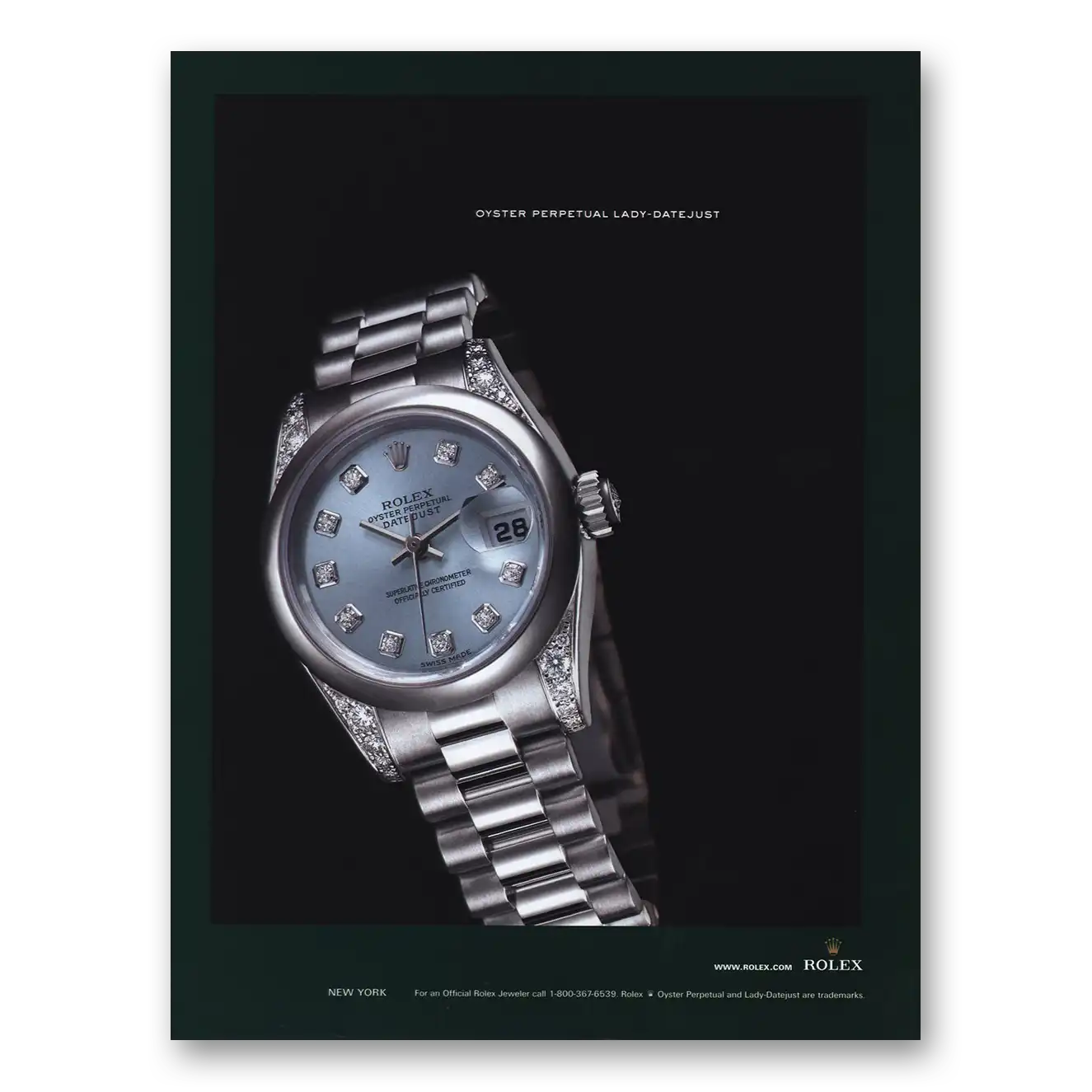 2004 Rolex Oyster Perpetual Lady Date Just Vintage Magazine Print Ad