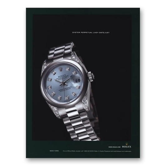 2004 Rolex Oyster Perpetual Lady Date Just Vintage Magazine Print Ad