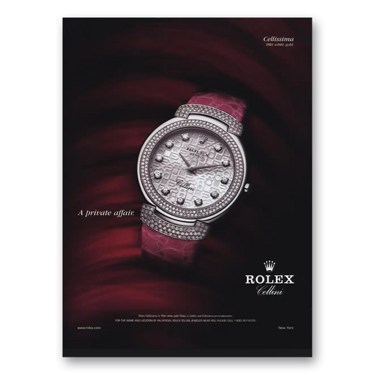 2004 Rolex Cellissima Private Affair Vintage Magazine Print Ad