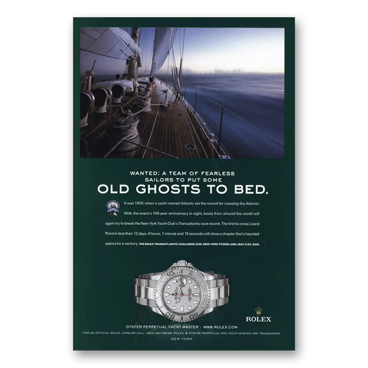 2004 Rolex Sailors To Put Some Old Ghosts to Bed Vintage Magazine Print Ad