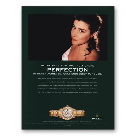 2004 Rolex Hearts of the Truly Great Perfection Vintage Magazine Print Ad