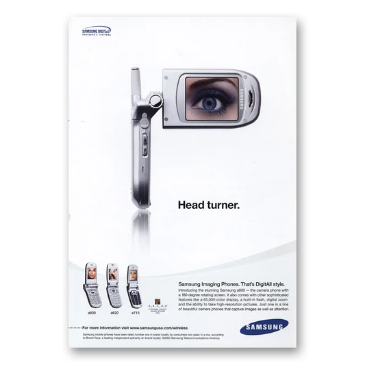 2004 Samsung Telephone Imaging Phones Head Turner Vintage Magazine Print Ad