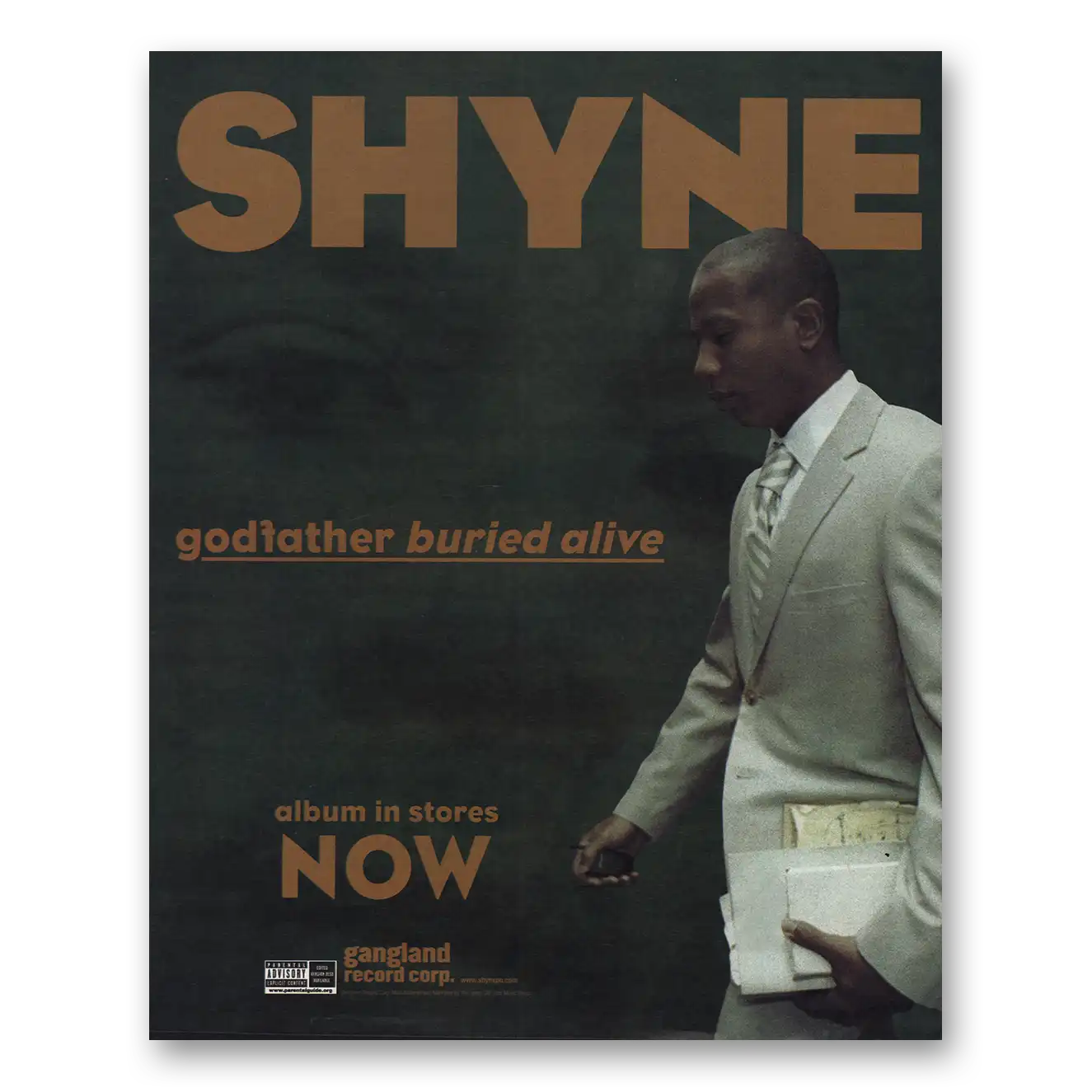 2004 Shyne Promo Godfather Buried Alive Vintage Magazine Print Ad