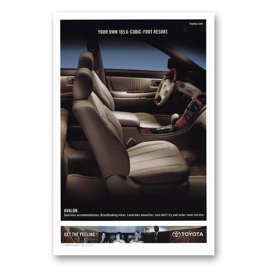 2004 Toyota Avalon Cubic Foot Resort Vintage Magazine Print Ad