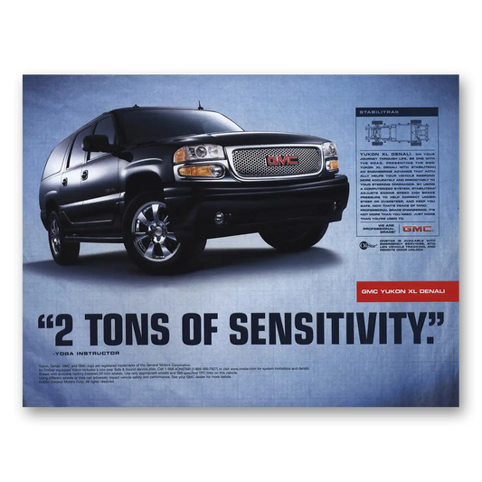 2004 GMC Yukon Denali Tons of Sensitivity Vintage Magazine Print Ad