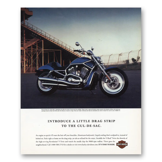 2005 Harley Davidson Little Drag Strip Vintage Magazine Print Ad