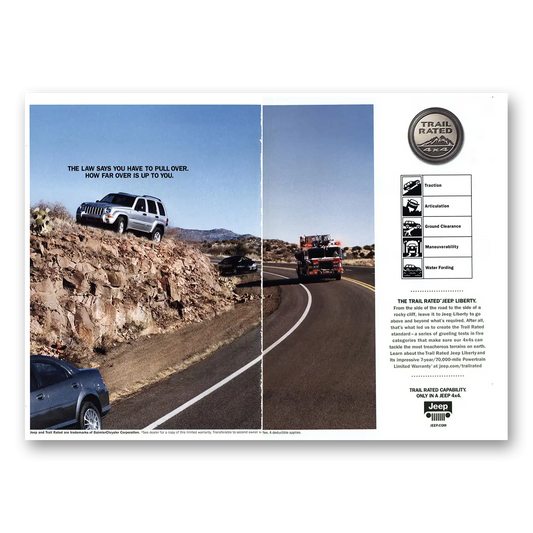 2005 Jeep Liberty Law Says You Have to Pull Over Vintage Magazine Print Ad