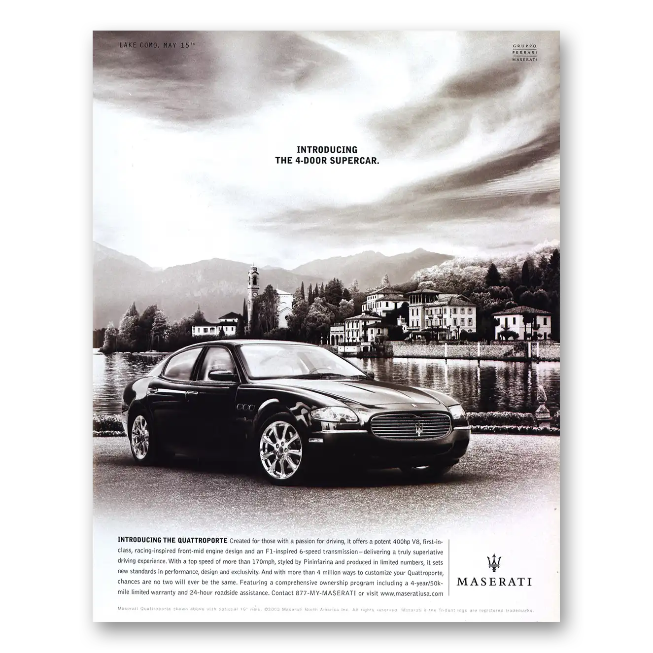 2005 Maserati Supercar Vintage Magazine Print Ad