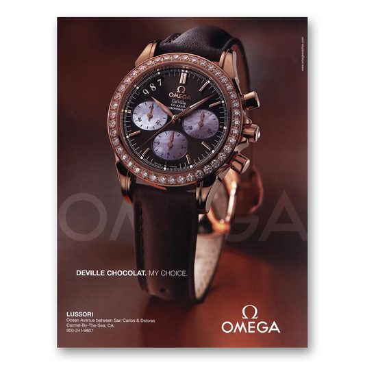 2005 Omega Watch Deville Chocolat Vintage Magazine Print Ad