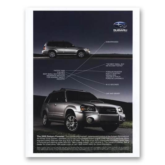 2004 Subaru Forester Embarrassed Vintage Magazine Print Ad