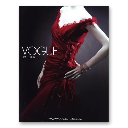 2005 Vogue Patterns Red Dress Vintage Magazine Print Ad