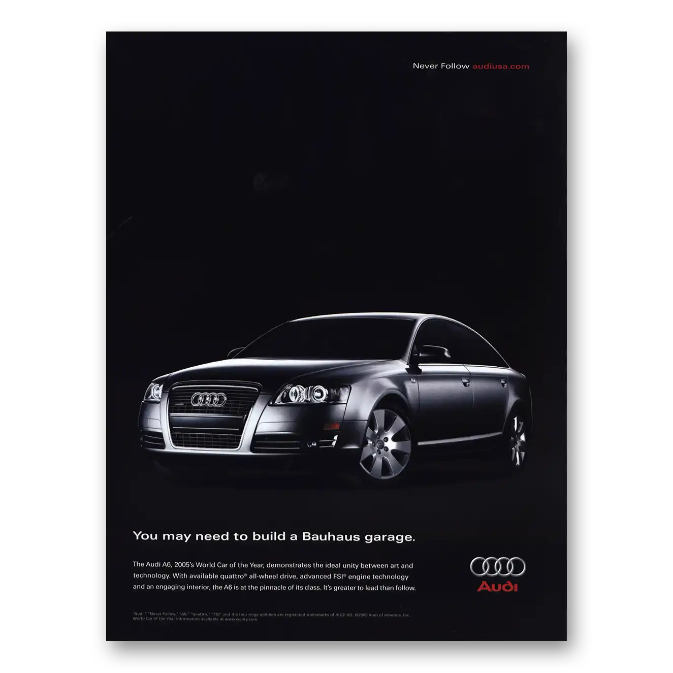 2006 Audi May Need to Build Bauhaus Garage Vintage Magazine Print Ad