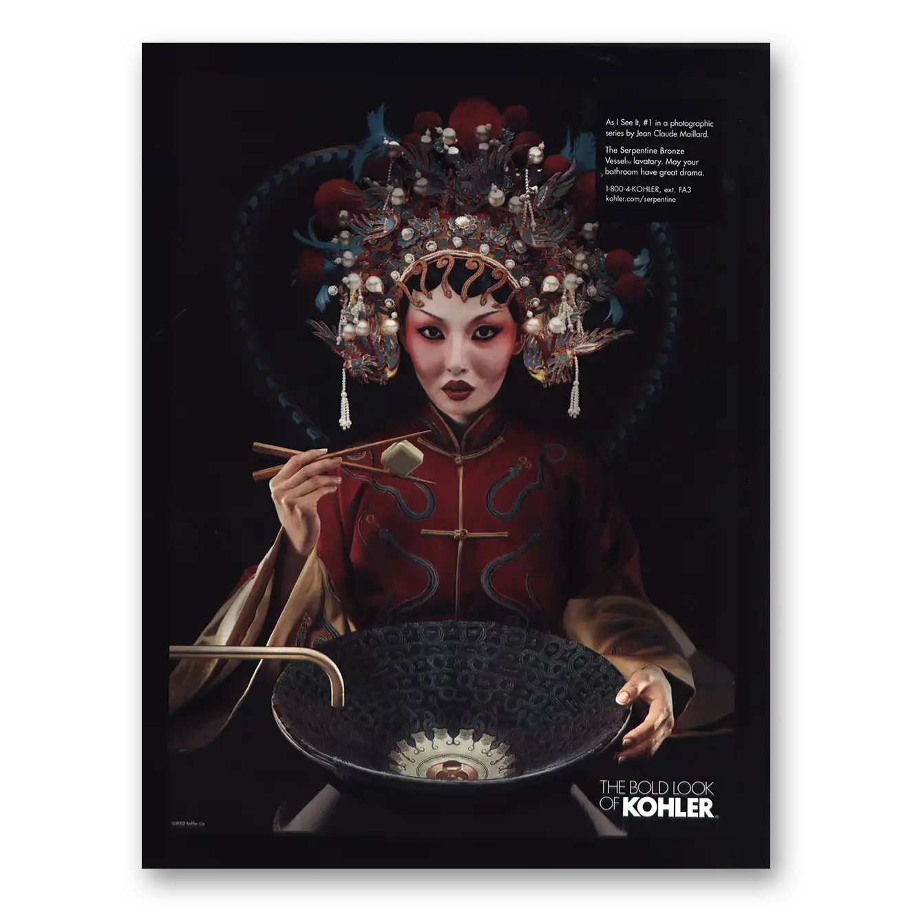 2006 Kohler Serpentine Bronze Vessel Vintage Magazine Print Ad