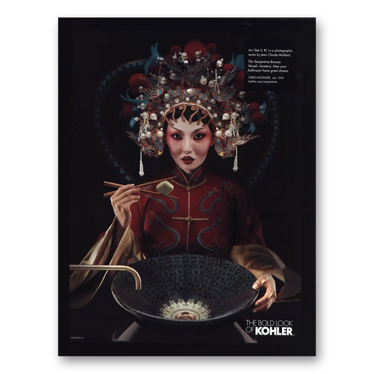 2006 Kohler Serpentine Bronze Vessel Vintage Magazine Print Ad